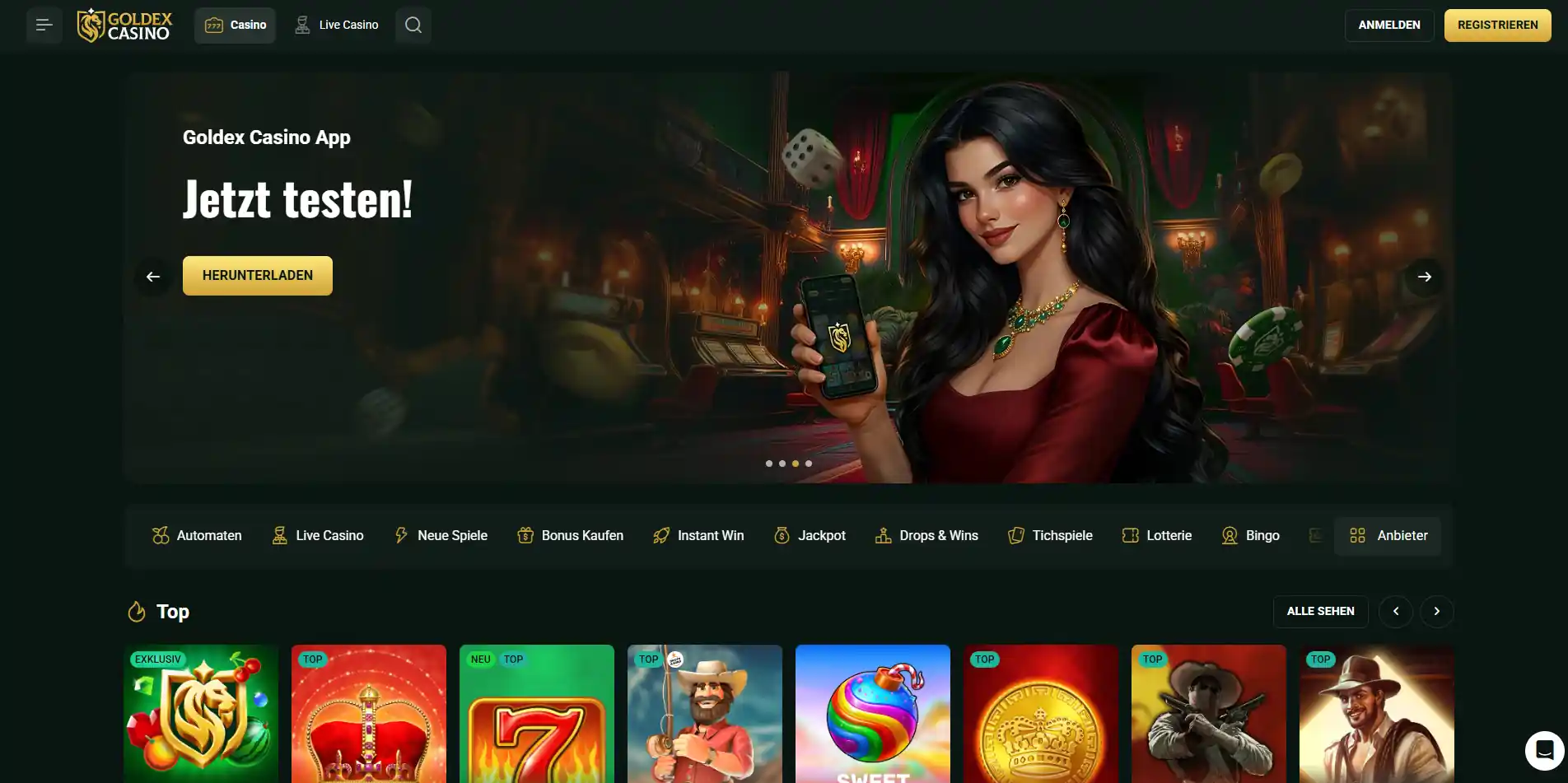 Deutschsprachige Goldex Casino Startseite